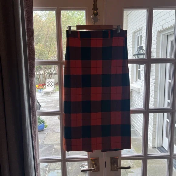 Zara Orange & Black Plaid Pencil Skirt, Size Small, Excellent Condition! - Picture 2 of 3